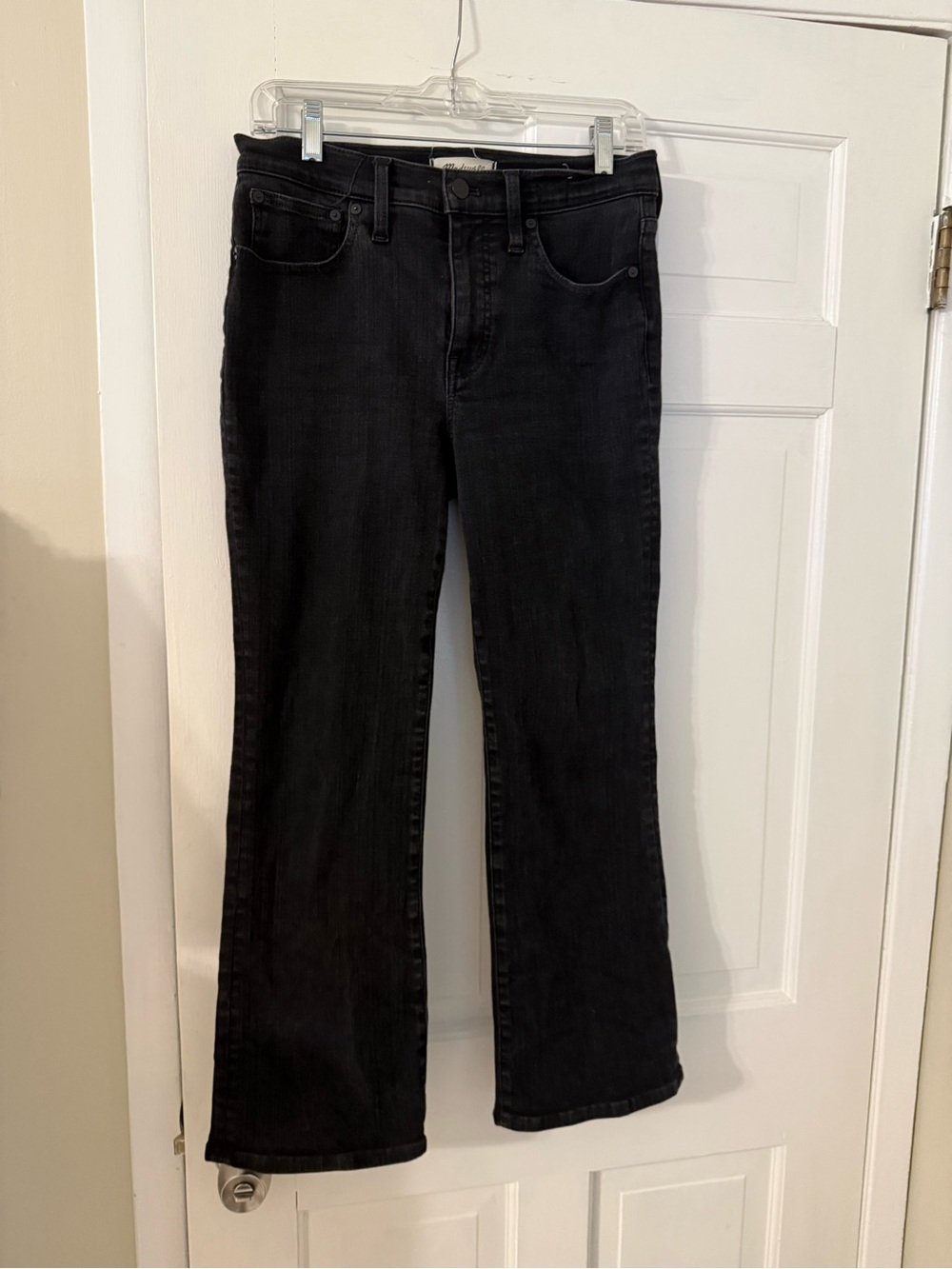 Madewell Black Cropped Bootcut Jeans - Classic Dark Wash